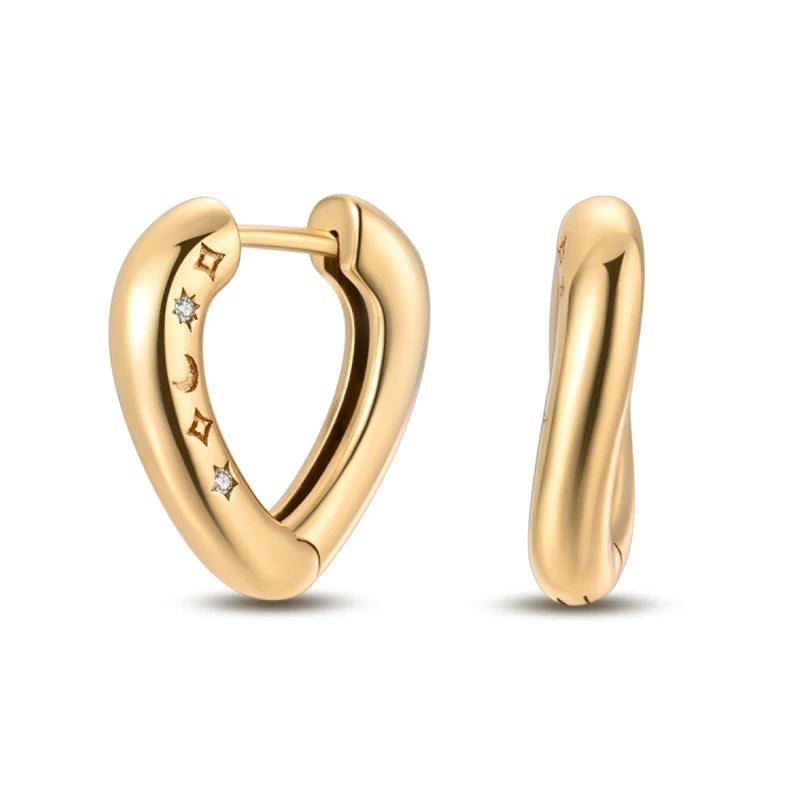 Modern Teardrop Twist Hoop Earrings