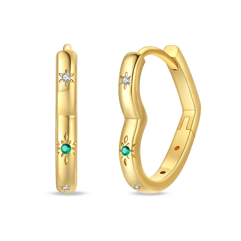 Celestial Spark Gold Huggie Earrings