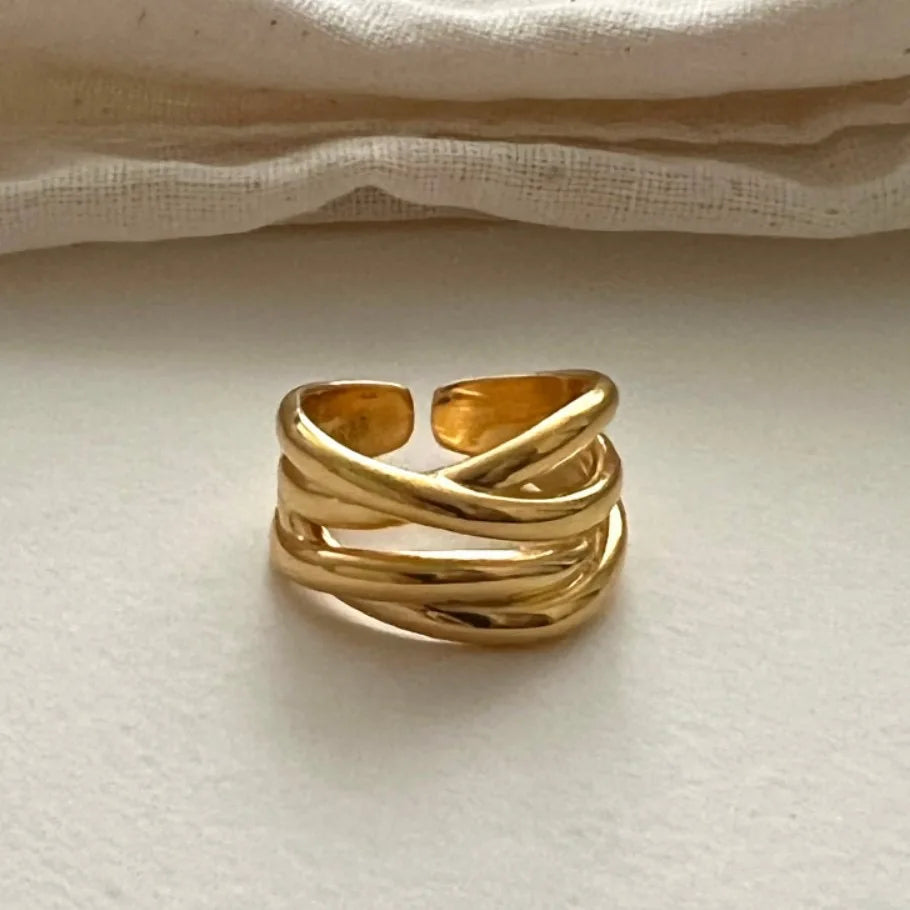 Luxury 925 Sterling Silver Intertwined Ring