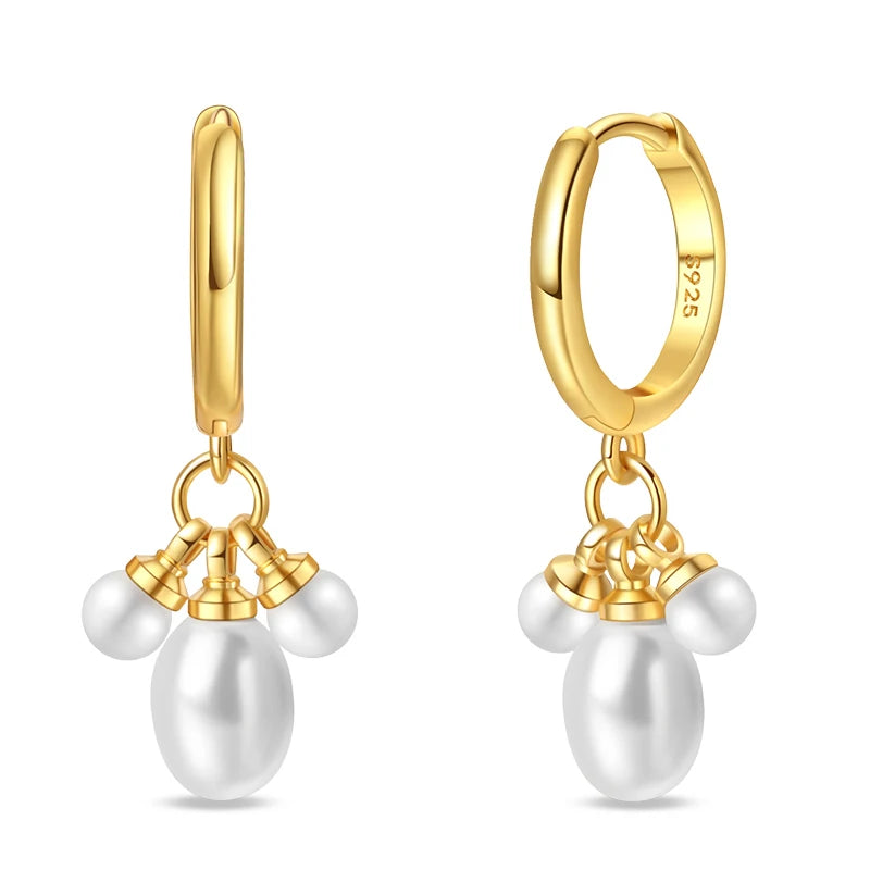 Pearl Cluster Drop Earrings