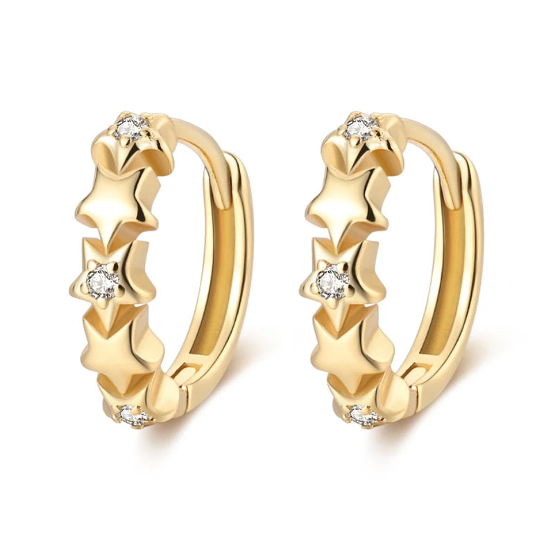 Starry Gold Huggie Earrings
