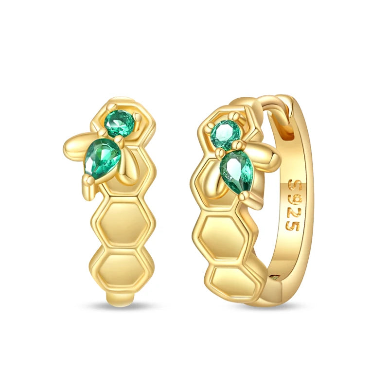 Honeycomb Bee Earrings