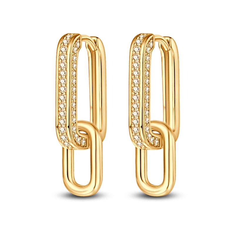Modern Link Drop Earrings