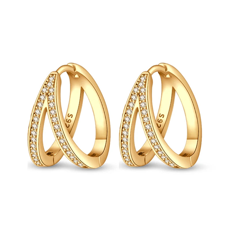 Elegant Crossover Huggie Earrings