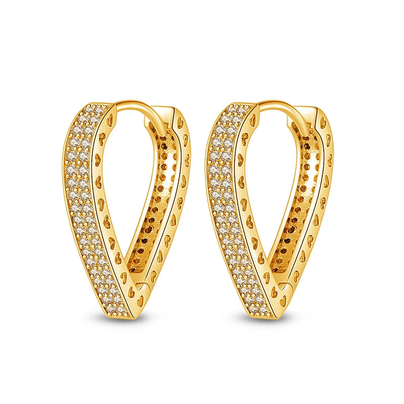 V-Shaped Gold Hoop Earrings